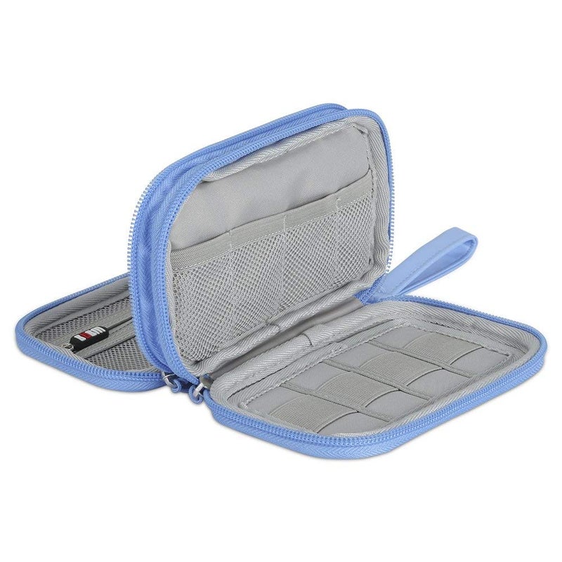 BUBM Hallart USB Flash Drive Case, Portable Waterproof Electronic Accessories Bag for USB Flash Drives, SD Cards,Earphone and Other Small Accessories 6.30 x 3.54 x 1.77 Inch,Blue - Image 5